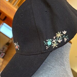 Embroidered Black Baseball Cap